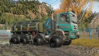 SnowRunner - Tatra Phoenix 8x8 Big Tire - Driving Offroad Transport Fuel Tanker