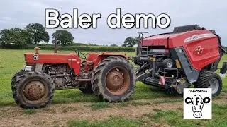 Massey Ferguson 4160V round baler demo.