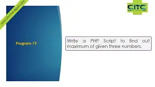 PHP  Find out Maximum of Given three Numbers Video Tutorials