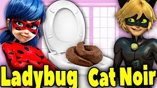 Miraculous Ladybug and Cat Noir POOP in the TOILET. Miraculous Ladybug Poops. Miraculous Pooping