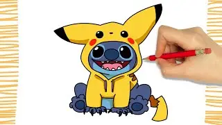 How to Draw STITCH PIKACHU  I Easy