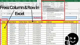 Excel Me Row & Column ko Freeze Kaise Kare | How to Freeze Multiple Rows and Columns in MS Excel