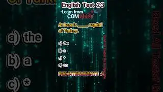 English Pre-Intermediate 4 Test 23      #EnlgishTests #EnglishGrammer