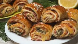 Настоящее объедение за пару минут! Закусочные Слойки Рулетики, Вкусно до последней крошечки