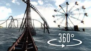 360 Roller Coaster underwater VR: 3D video of a virtual reality water amusement park