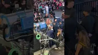 Black Adam aka The Rock Painting moving between the crowd at the movie premiere at Times Square