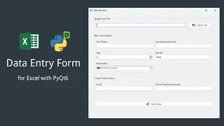 PyQt6 Data entry form for Excel Tutorial