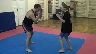 Training: Mixed wrestling (from defense). Nastya vs Villian. 10.02.2014