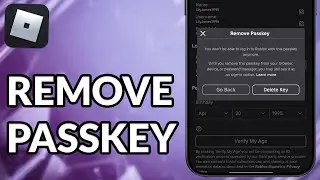 How To Remove Passkey On Roblox