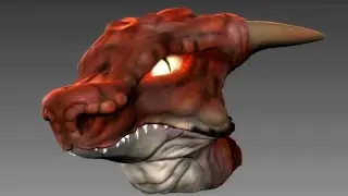 Dragon head speed sculpting in Mudbox by sphere