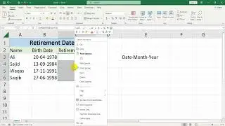 How to calculate retirement date in excel