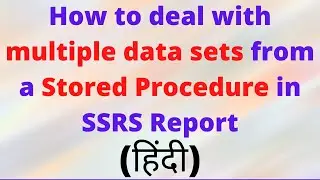 How to work with multiple data sets from one stored procedure | (SQL Server Reporting Services)