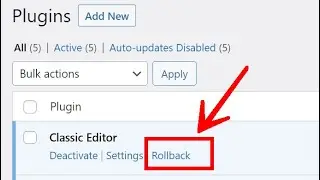 Rollback Any Plugin in WordPress