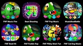 FNF Rainbow Friends, FNF Music Fire, Raptime Battle, Beat Shooting, FNF Pibby Mod, FNF Cat Dog