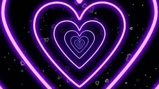 Purple heart screen background in 4K | TV screen background heart tunnel