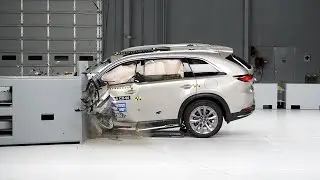 2024 Mazda CX-90 driver-side small overlap IIHS crash test