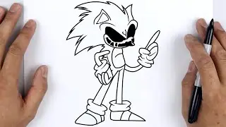 HOW TO DRAW SONIC EXE (YOU CAN'T RUN) | Friday Night Funkin (FNF) - Easy Step By Step Tutorial