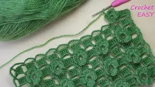 Легкий ЦВЕТОЧНЫЙ УЗОР крючком ВЯЗАНИЕ ДЛЯ НАЧИНАЮЩИХ   EASY Beautiful Flower Pattern Crochet