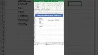 Create Dropdown List by use of Data Validation Tool of Microsoft Excel #excelshortcutkeys