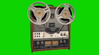 Green Screen Vintage Reel to Reel Recorder