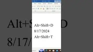 Date & time shortcut trick in   Microsoft office word