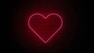 Red Neon Glowing Heart On wall | Heart Overlays | HD backgrounds | editing videos | Heart videos