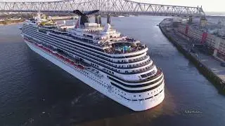 DJI Phantom 4 + Carnival Dream departing New Orleans