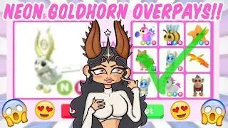 I traded my NEON GOLDHORN in a RICH ADOPT ME Server!