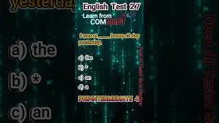 English Pre-Intermediate 4 Test 27      #EnlgishTests #EnglishGrammer