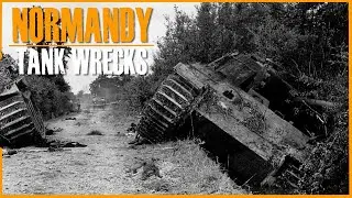 #10 D-Day Normandy wrecked German and Allied tanks and vehicles footage.