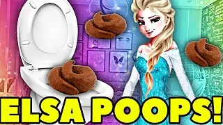 Princess Elsa POOPS in the TOILET. Elsa Frozen 2 Pooping. Elsa's POOPS