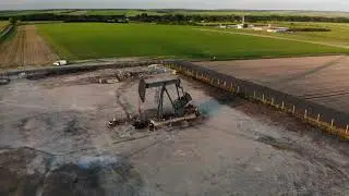 Aerial view of a Sucker Rod Pump in France