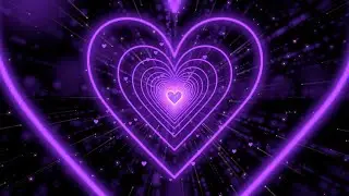 Heart Tunnel💜Purple Heart Background | Neon Heart Background Video | Wallpaper Heart [10 Hours]