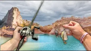 Fishing a Hidden CANYON LAKE in The Texas Desert -- (LAND OF GIANTS)