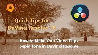 DaVinci Resolve Quick Tips - Sepia Tone your Clips