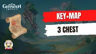 Key with Treasure Map and Chest-Genshin Impact