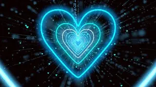 Heart Tunnel Background💙Blue Animation Video | Neon Heart Background Video | Animated Background