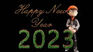 happy new year 2023, 3d animation 2023, Free Black/Green Screen Video,