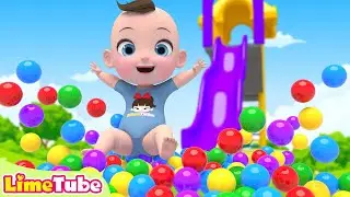 Ball pool slide play | One Little Finger | Nursery Rhymes & Kids Songs | Kindergarten | LimeAndToys