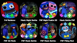 FNF Rainbow Friends, Music Night Battle, FNF Night Funkin 3D, FNF Pibby Mod, FNF Rap Shooter