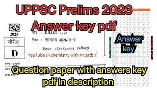 uppsc prelims question paper 14 ,May 2023 pdf download// Uppsc prelims 2023 answer key pdf