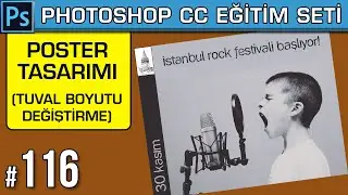 116: Poster Tasarımı | Tuval Boyutu Değiştirme Büyütme | Canvas Size Photoshop Dersleri