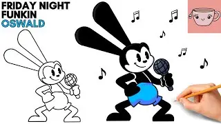 How To Draw Oswald The Lucky Rabbit | Friday Night Funkin Mod | FNF |  Step By Step Drawing Tutorial