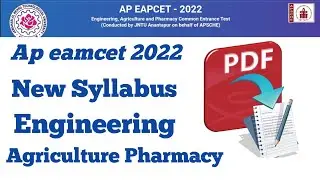 AP EAMCET 2022 syllabus weightage || ap eamcet 2022 syllabus for mpc and Bipc || Ap Eamcet latest