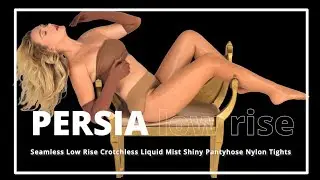 Pearl & Poseidon Persia – Low Rise Seamless Crotchless Pantyhose Tights In Liquid Mist Nylons Shine