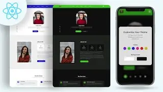 Responsive React JS Portfolio Website with Theme Customization Functionality