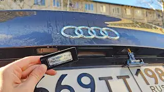 Как поменять лампы подсветки номера Audi A4 B8 / A5/ A6 C7 / A7 / Q5 / VW Passat / Skoda Superb Yeti