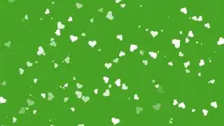 Green Screen Background Love Heart White Effects Particles Moving Animation (Copyright Free)