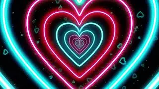 Pink and Teal heart tunnel loop | Best TV Wallpaper | Neon abstract background 10 hours +