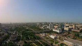 ВОЛЖСКИЕ ПАРУСА, ПАНОРАМА С КРЫШИ ВОЛГОГРАДА